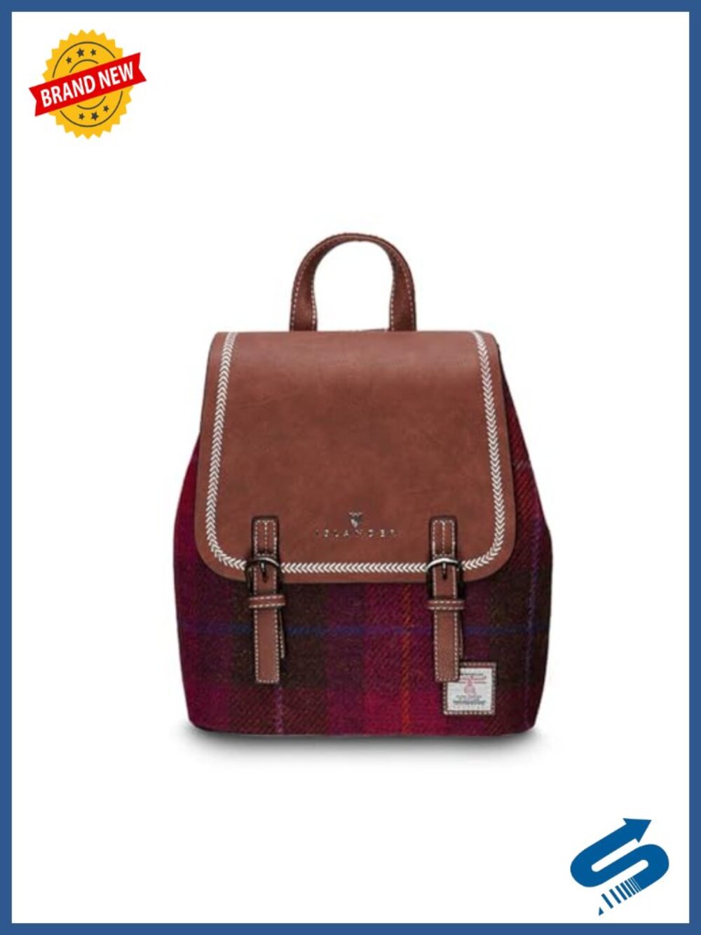 Harris Tweed & Vegan Leather Jura Backpack Daypack College